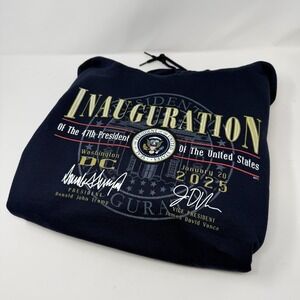NWOT Navy Blue Donald Trump 2025 Presidential Inauguration Hoodie sweatshirt XL